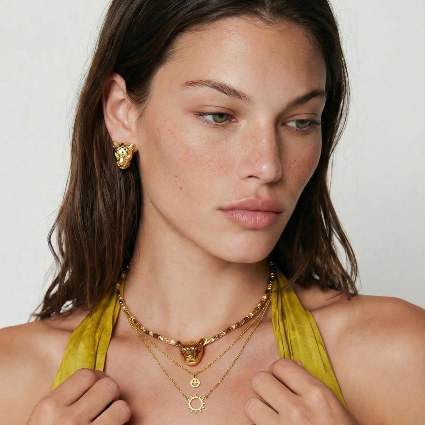 Sunshine Smiley Layered Necklace