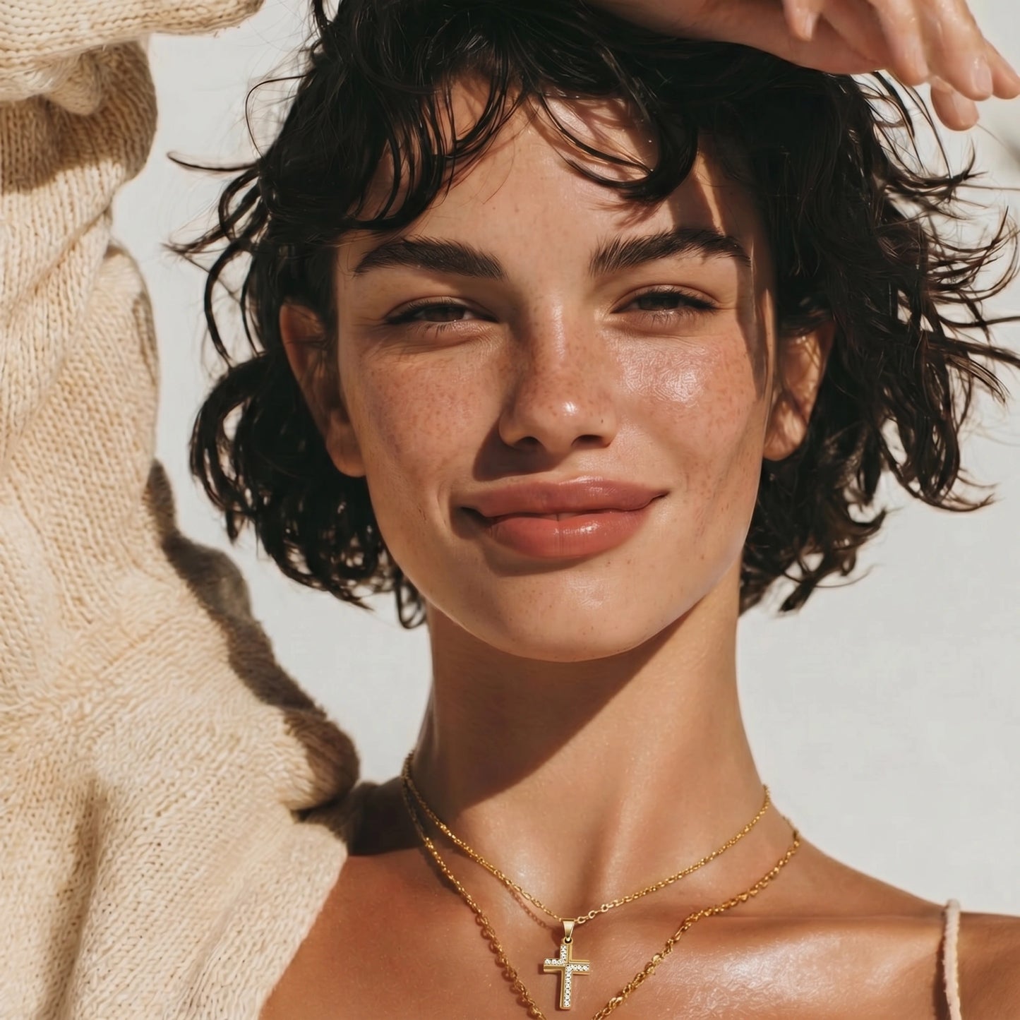 Divine Radiance Cross Necklace