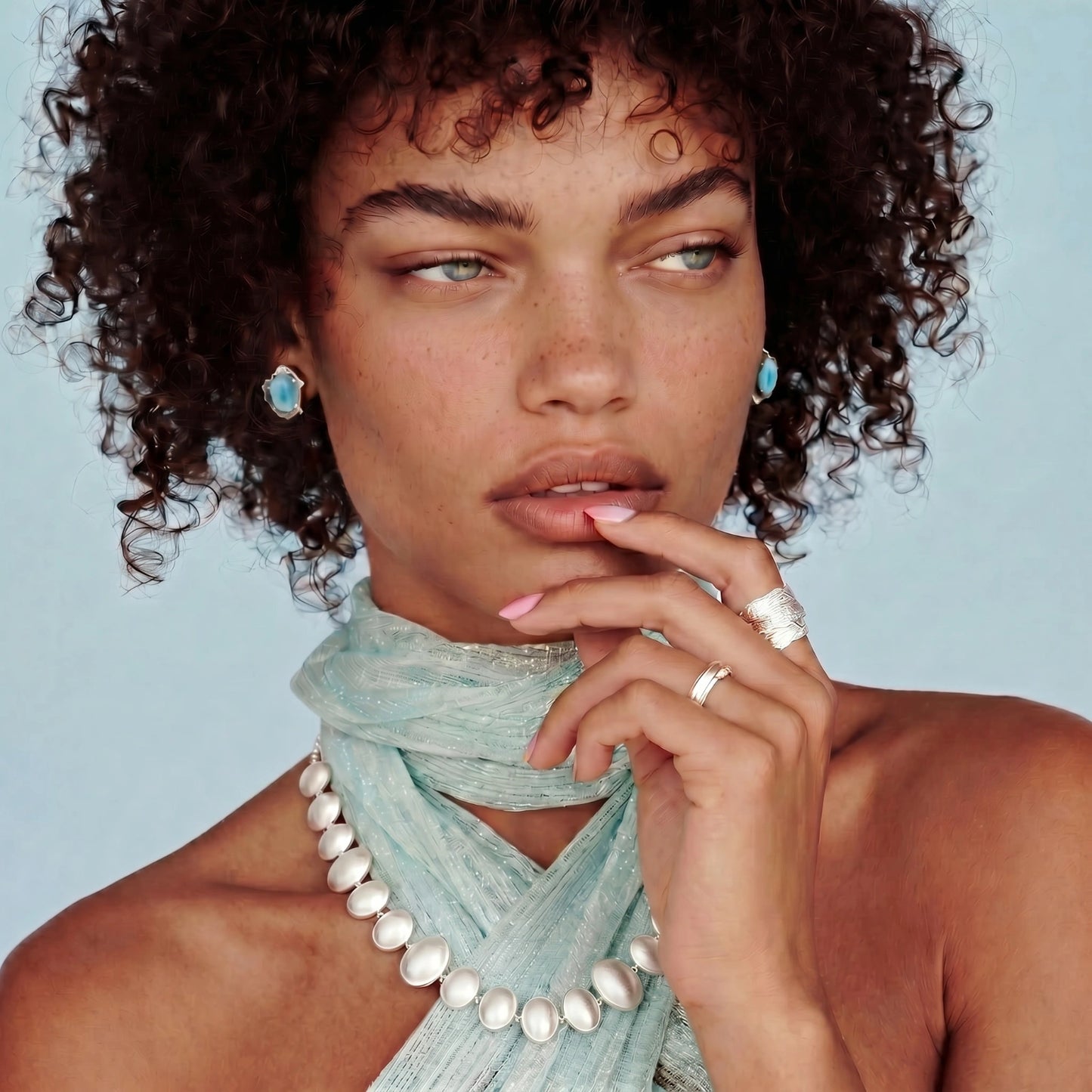 Larimar Dreams Studs