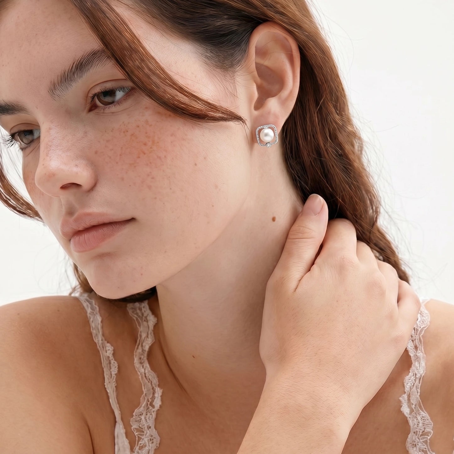 Pearl Halo Studs